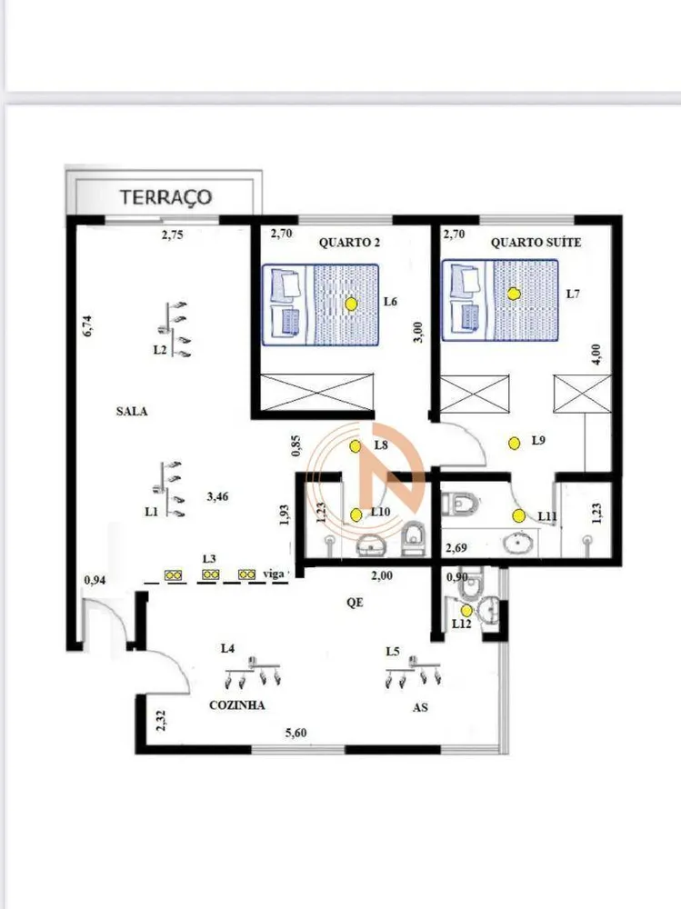 Apartamento, 2 quartos, 70 m² - Foto 1