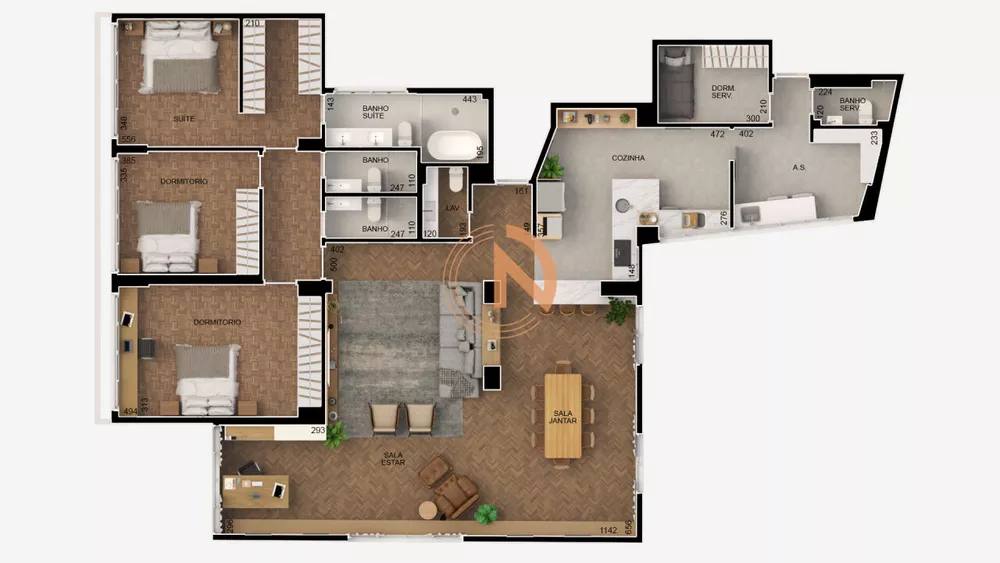 Apartamento à venda com 3 quartos, 200m² - Foto 3