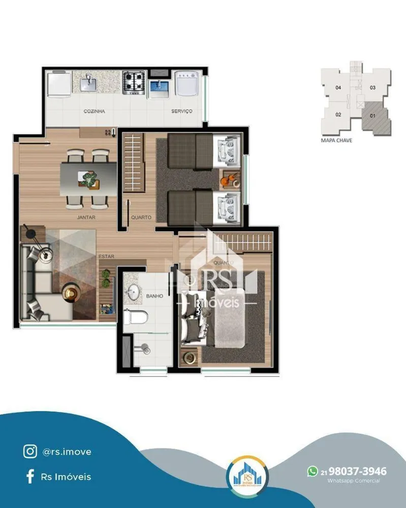 Apartamento, 2 quartos, 56 m² - Foto 48