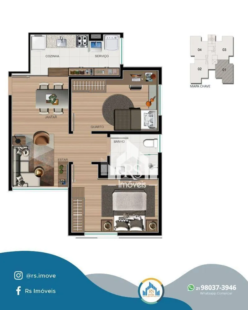 Apartamento, 2 quartos, 56 m² - Foto 39