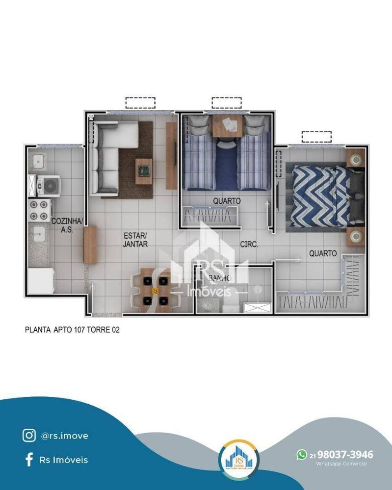 Apartamento à venda com 2 quartos, 47m² - Foto 4