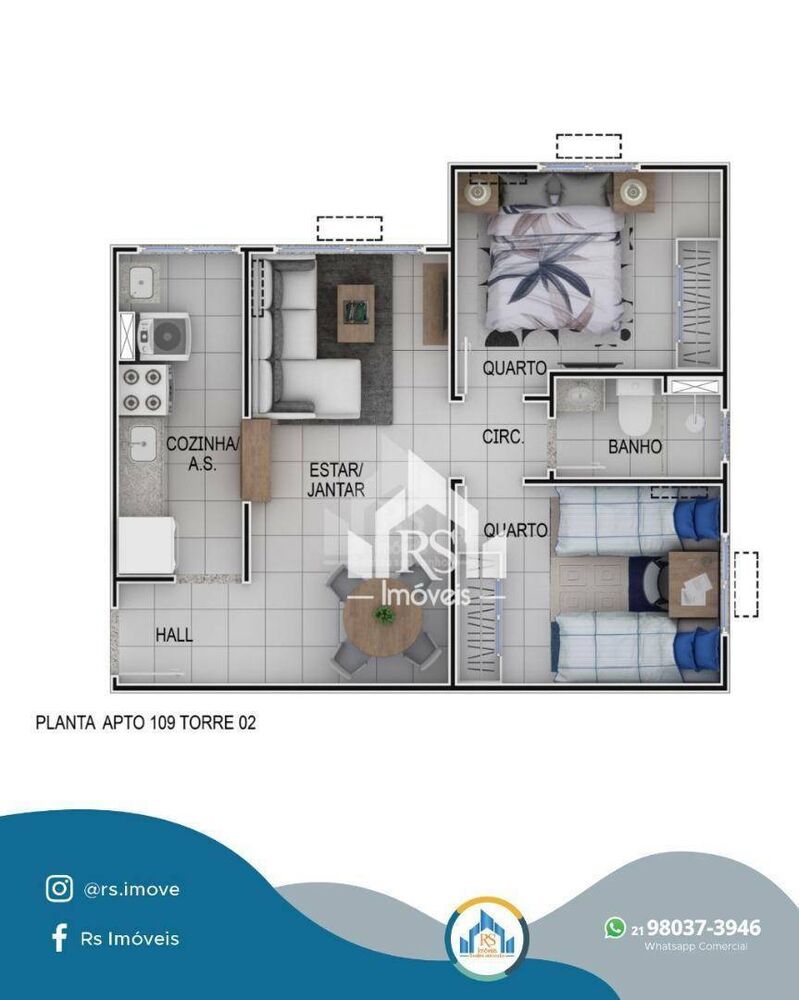Apartamento, 2 quartos, 45 m² - Foto 24