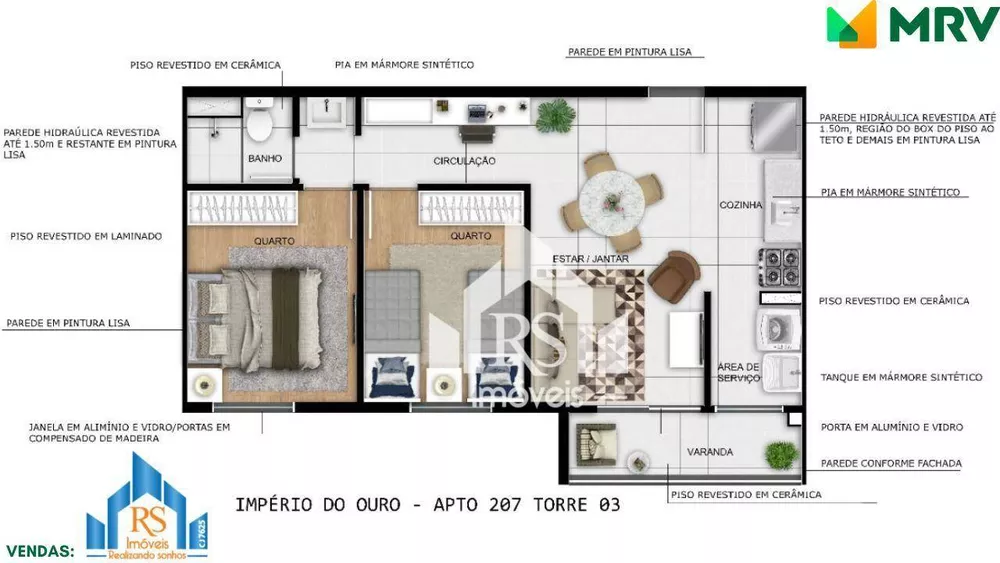Apartamento, 2 quartos, 43 m² - Foto 9