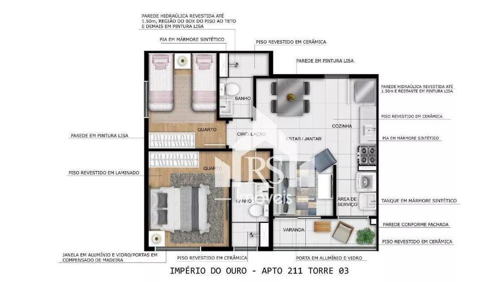 Apartamento, 2 quartos, 43 m² - Foto 102