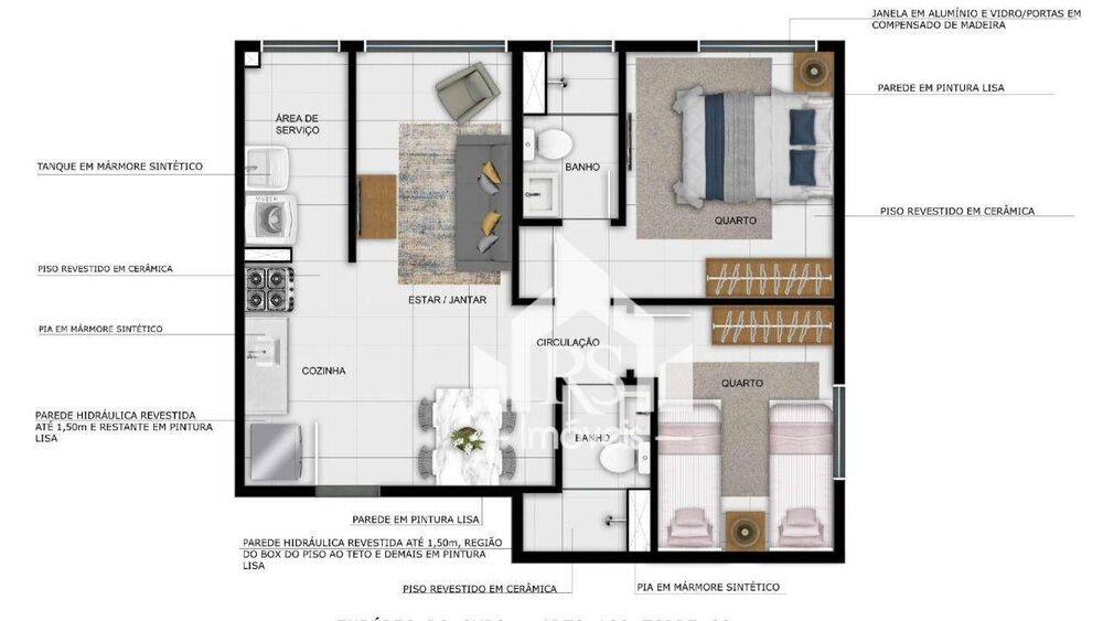 Apartamento, 2 quartos, 43 m² - Foto 63
