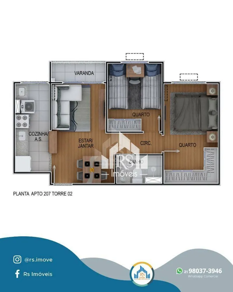 Apartamento, 2 quartos, 45 m² - Foto 22