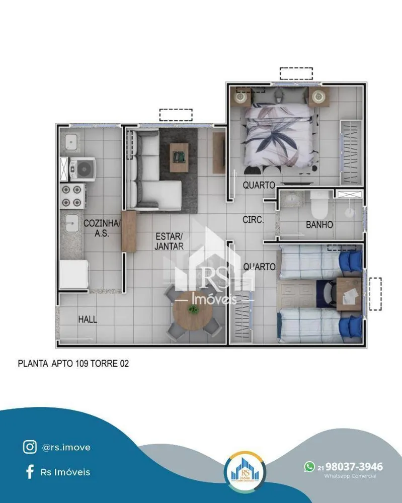 Apartamento, 2 quartos, 45 m² - Foto 30