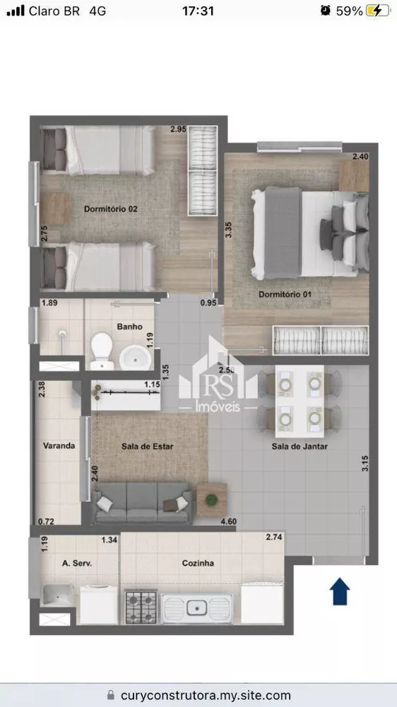 Apartamento à venda com 2 quartos, 45m² - Foto 4