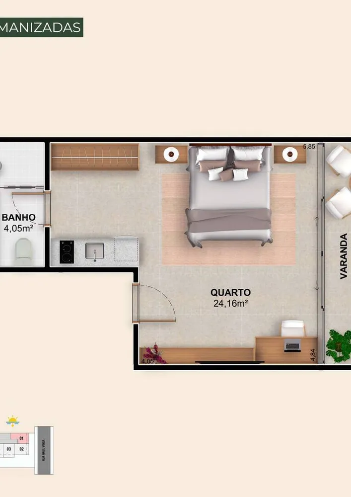 Apartamento, 1 quarto - Foto 15