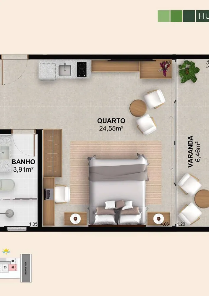Apartamento, 1 quarto - Foto 12