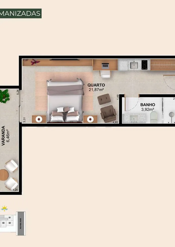 Apartamento, 1 quarto - Foto 14