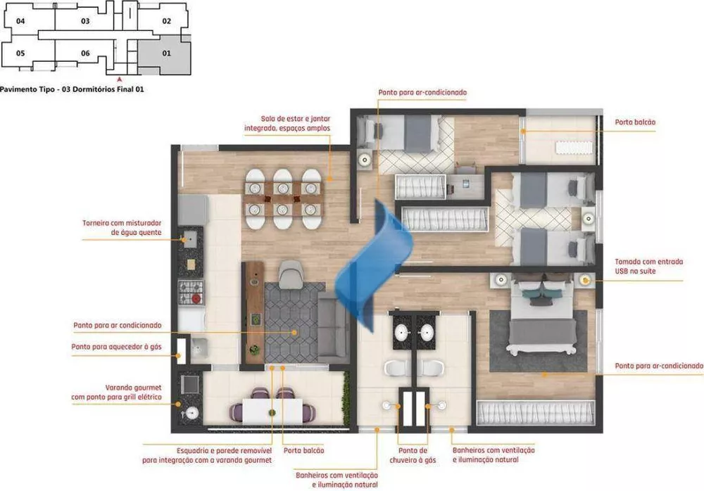 Apartamento, 2 quartos, 51 m² - Foto 1