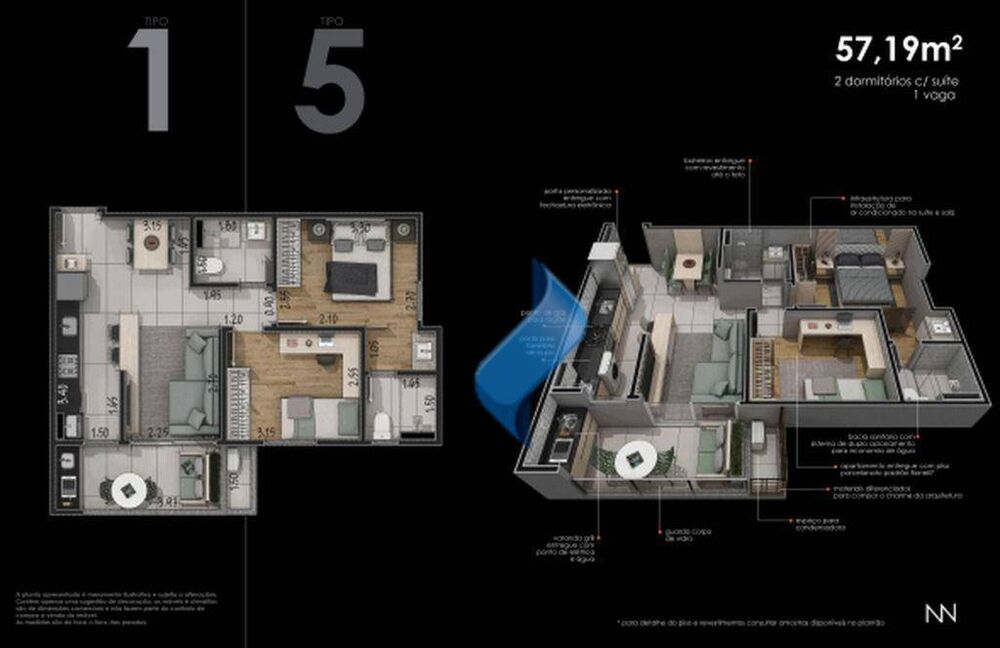 Apartamento, 2 quartos, 57 m² - Foto 5