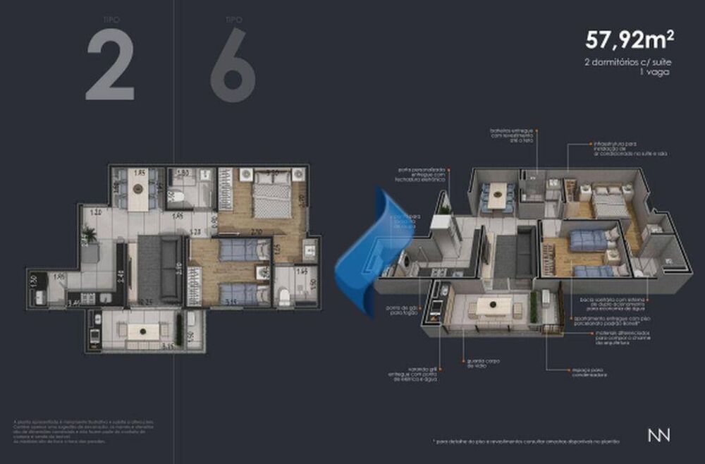 Apartamento, 2 quartos, 57 m² - Foto 6