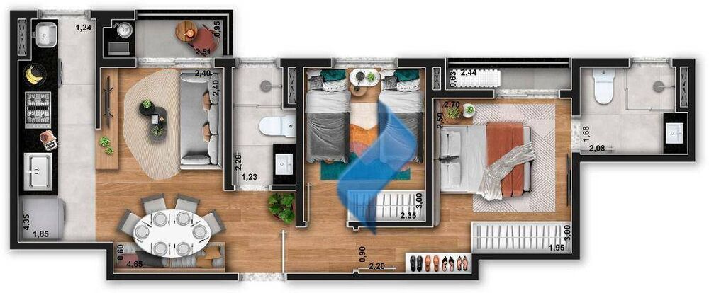 Apartamento, 2 quartos, 52 m² - Foto 3