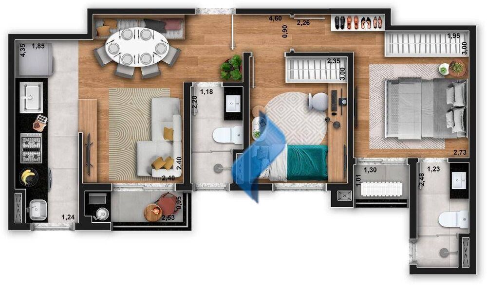 Apartamento, 2 quartos, 52 m² - Foto 9