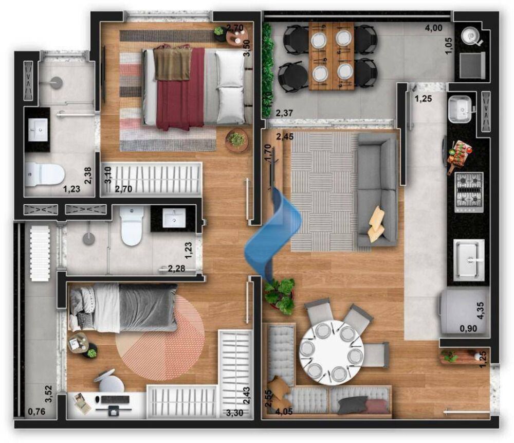 Apartamento, 2 quartos, 52 m² - Foto 8
