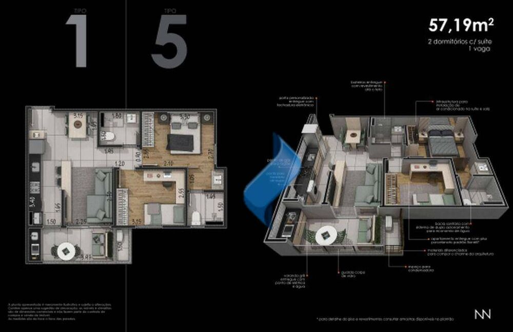 Apartamento, 2 quartos, 57 m² - Foto 12