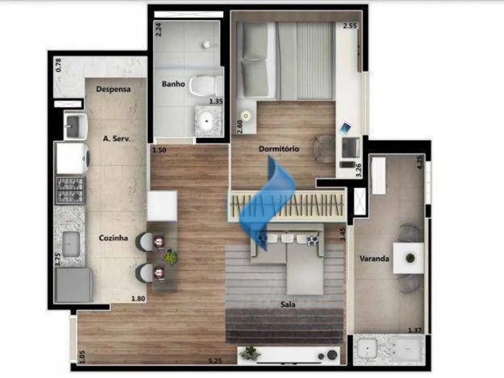 Apartamento, 1 quarto, 45 m² - Foto 4
