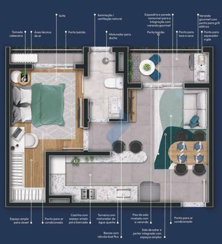 Apartamento à venda com 1 quarto, 40m² - Foto 9