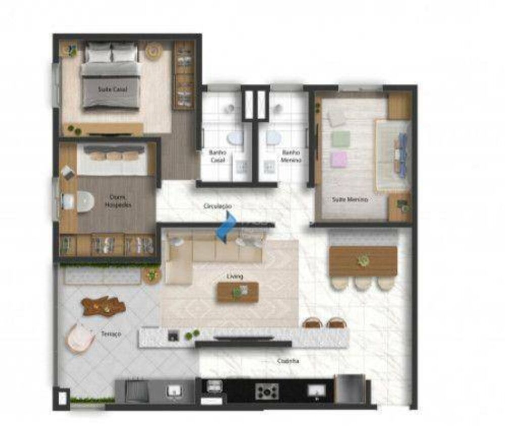 Apartamento, 3 quartos, 44 m² - Foto 4