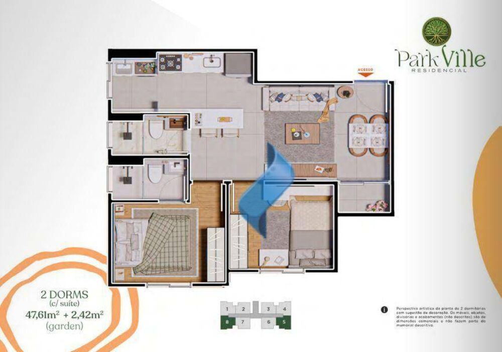 Apartamento, 2 quartos, 42 m² - Foto 3