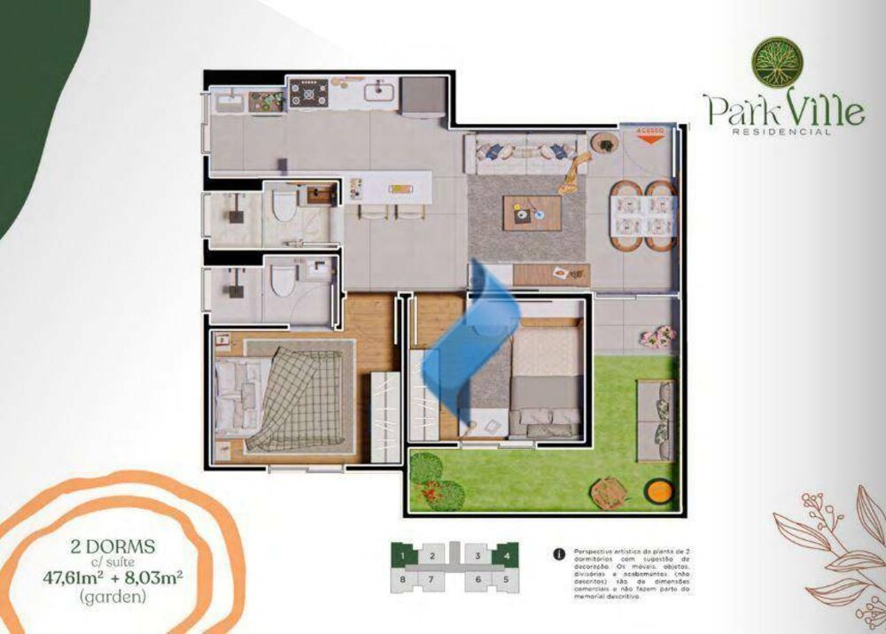 Apartamento, 2 quartos, 42 m² - Foto 1