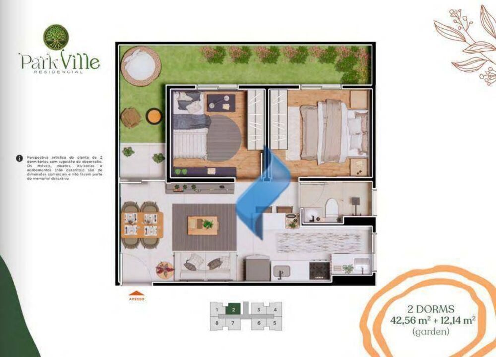 Apartamento, 2 quartos, 42 m² - Foto 2