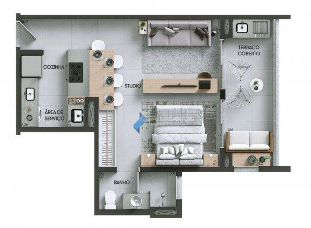 Apartamento, 1 quarto, 48 m² - Foto 21