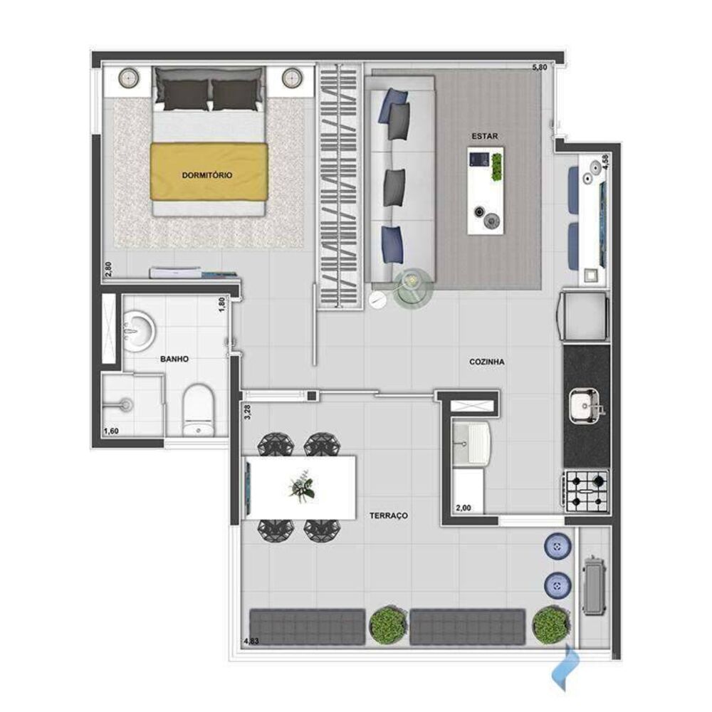 Apartamento, 1 quarto, 52 m² - Foto 46