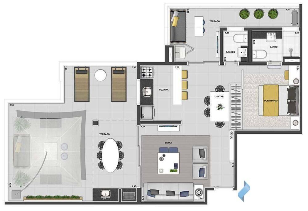 Apartamento, 1 quarto, 52 m² - Foto 45