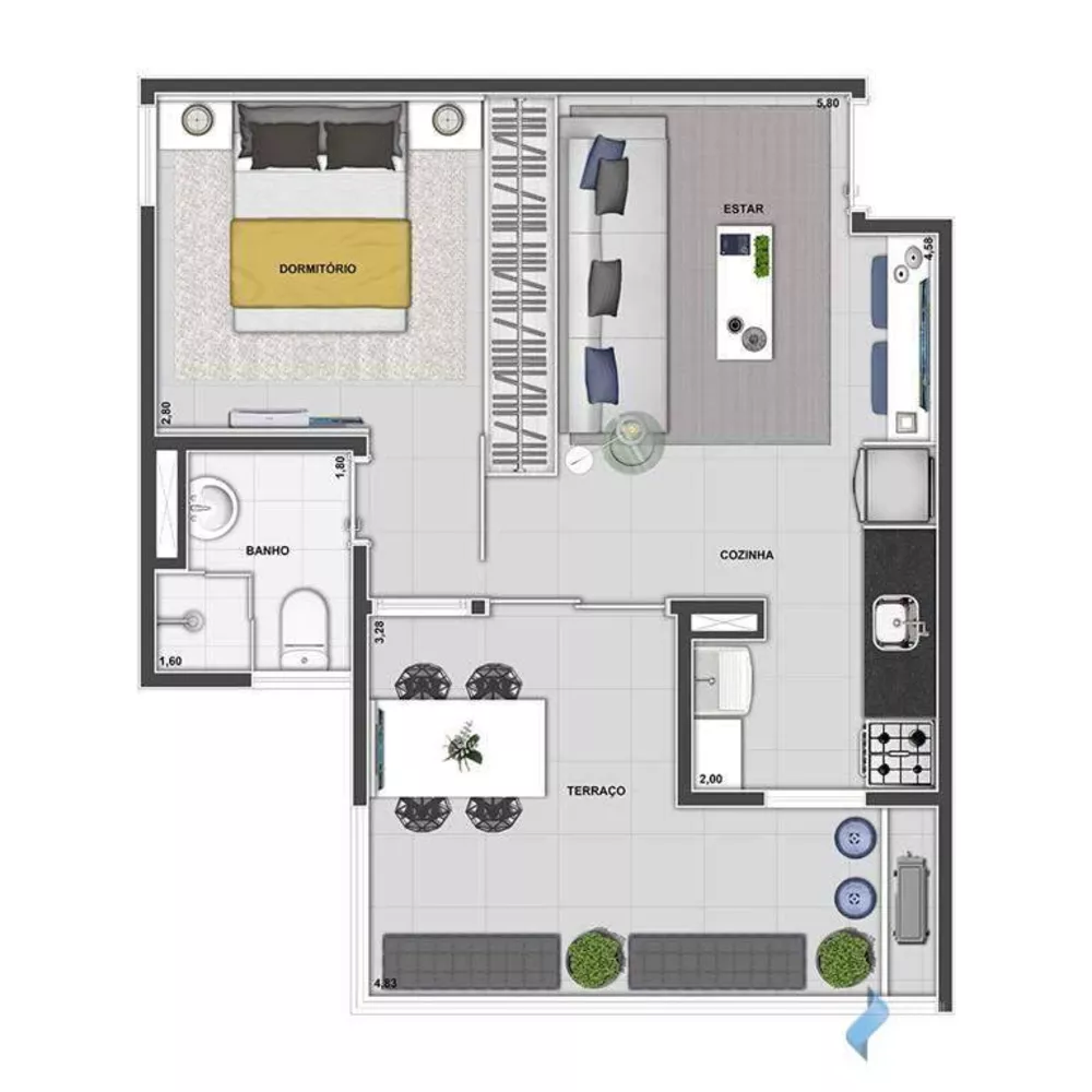 Apartamento, 1 quarto, 50 m² - Foto 11