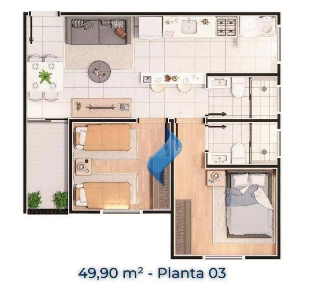 Apartamento, 2 quartos, 49 m² - Foto 1