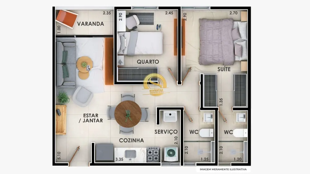 Apartamento, 2 quartos, 52 m² - Foto 6