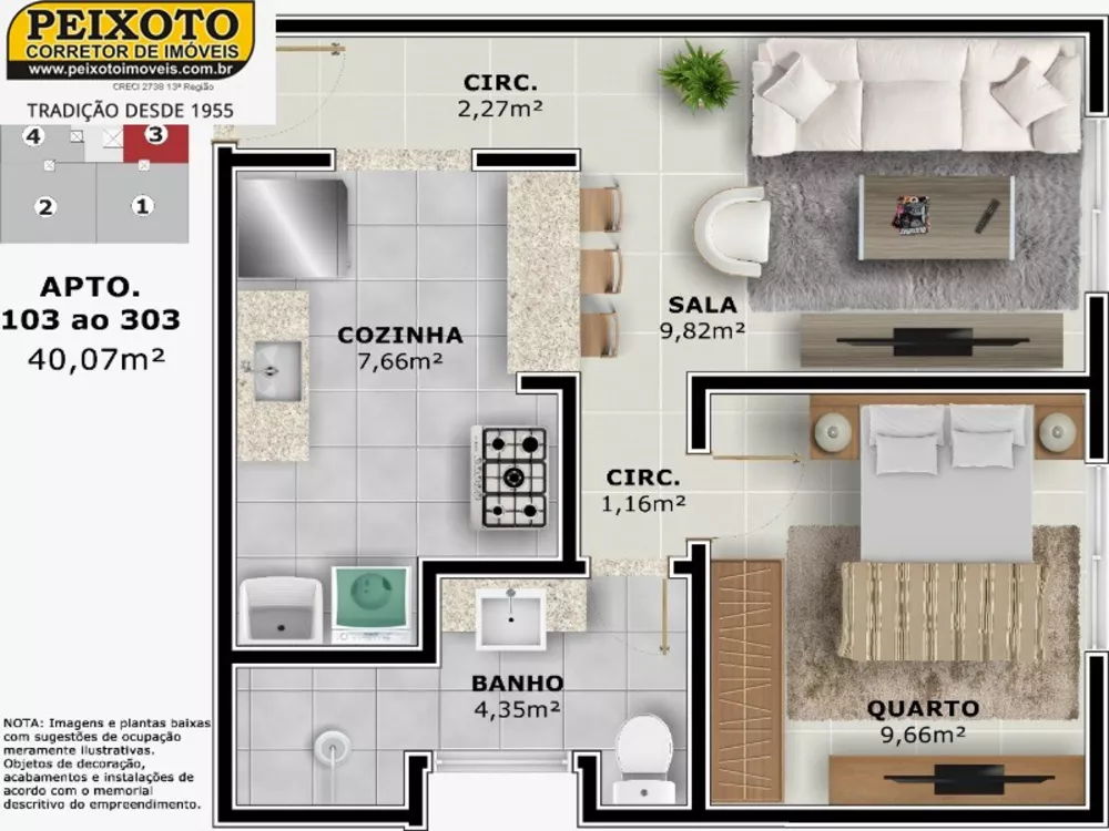 Apartamento à venda com 2 quartos, 64m² - Foto 4