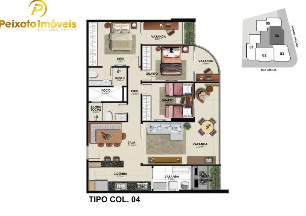 Apartamento, 3 quartos, 107 m² - Foto 1