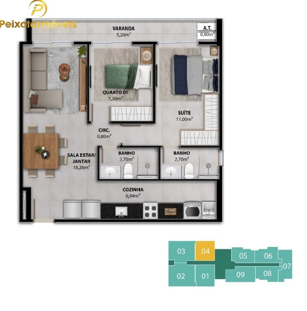 Apartamento, 2 quartos, 58 m² - Foto 9