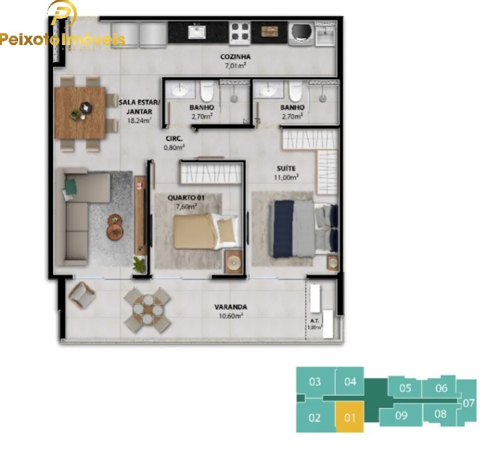 Apartamento, 2 quartos, 58 m² - Foto 8