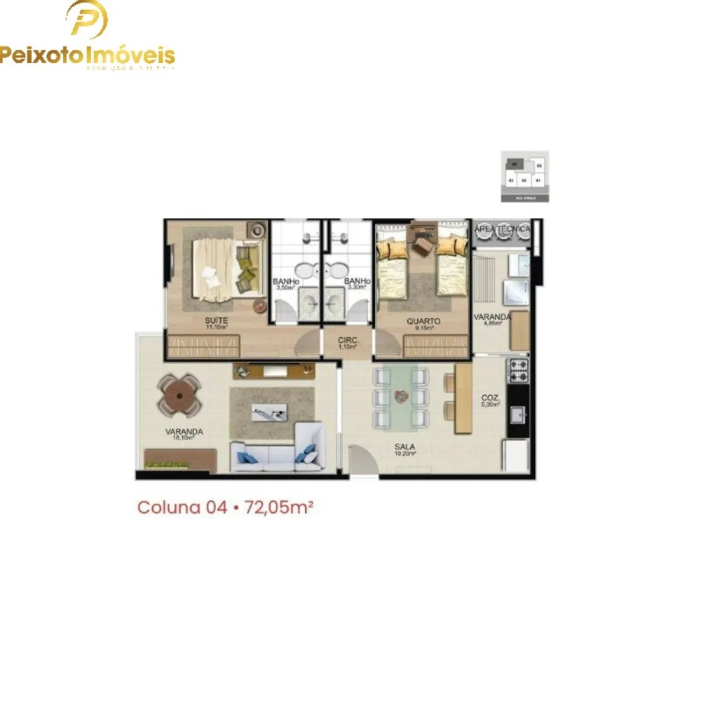 Apartamento, 2 quartos, 72 m² - Foto 1