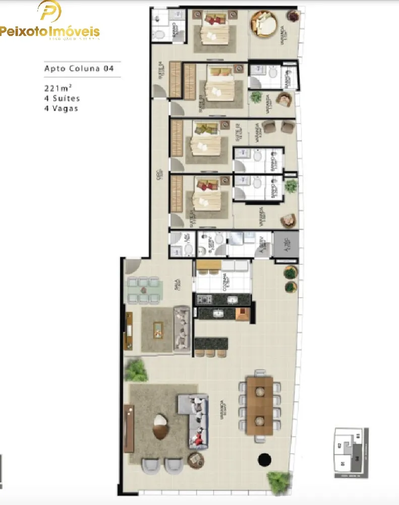 Apartamento, 4 quartos, 237 m² - Foto 1