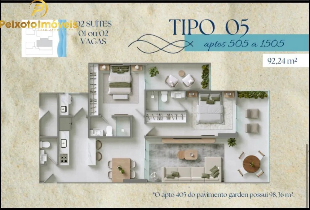 Apartamento, 2 quartos, 98 m² - Foto 1