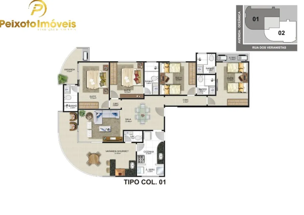 Apartamento, 4 quartos, 135 m² - Foto 1