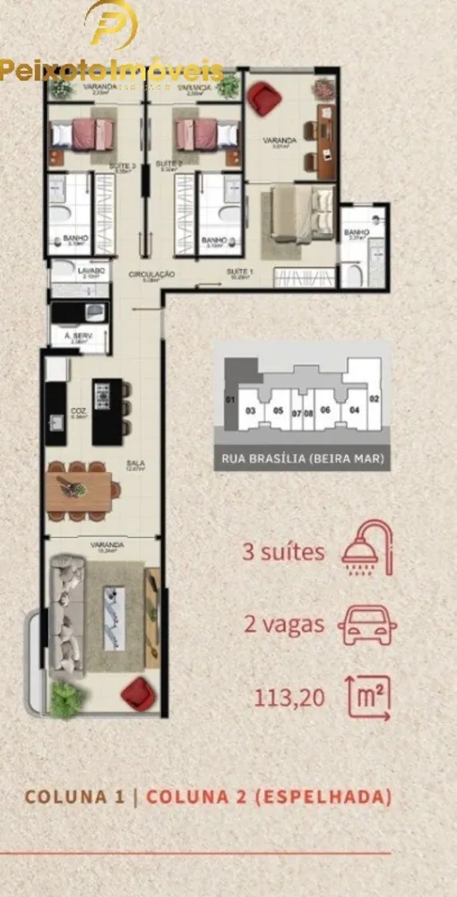 Apartamento, 3 quartos, 113 m² - Foto 1