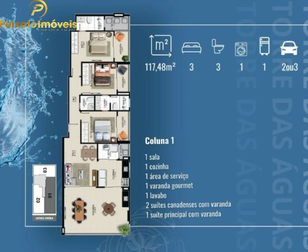Apartamento, 3 quartos, 117 m² - Foto 1
