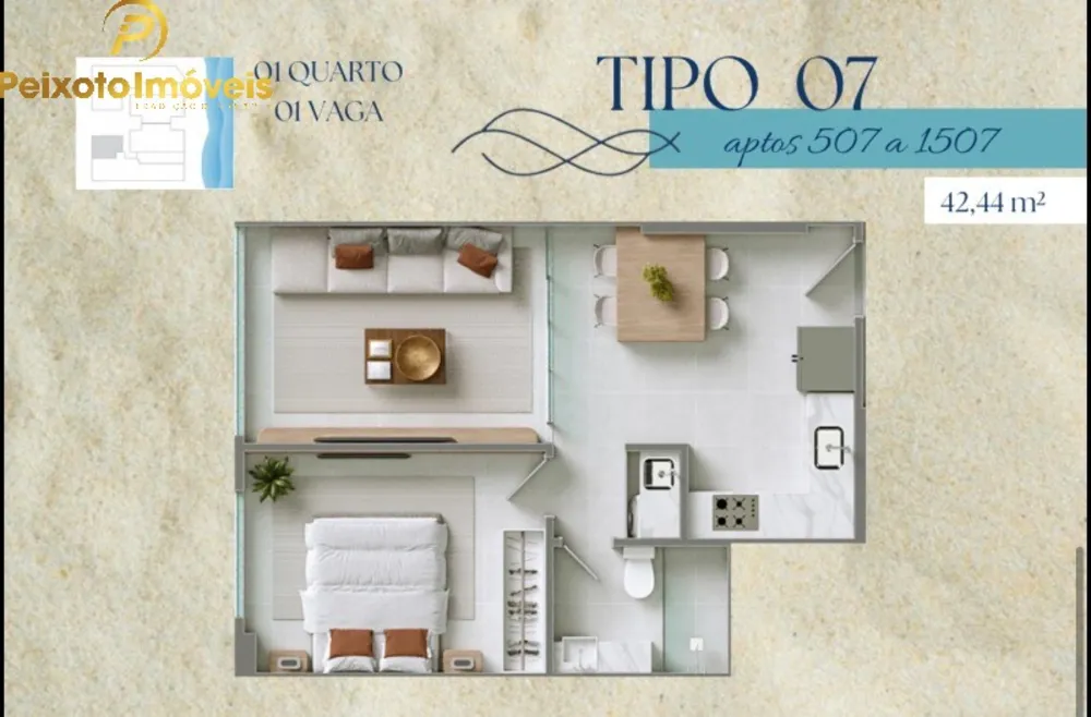 Apartamento, 1 quarto, 42 m² - Foto 1