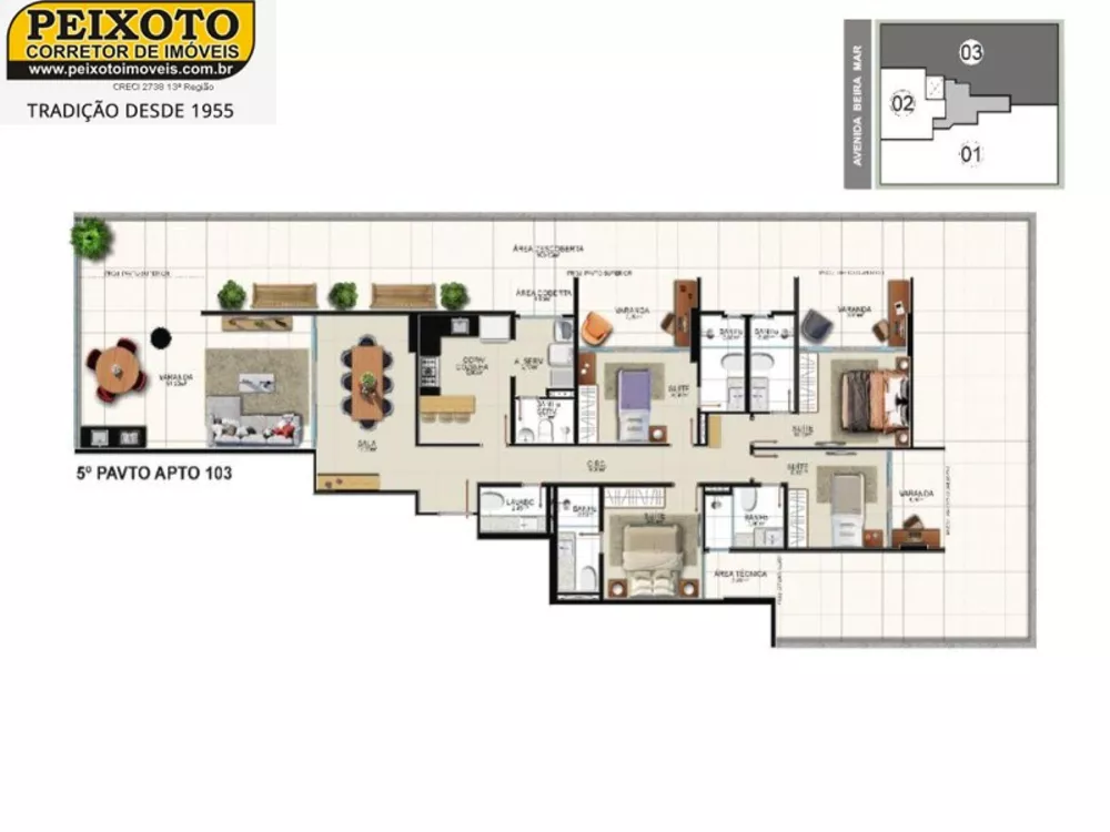 Apartamento à venda com 3 quartos, 90m² - Foto 3