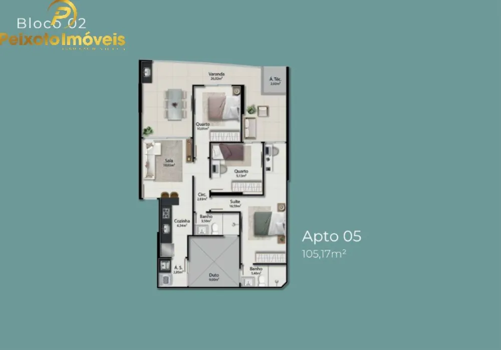 Apartamento, 3 quartos, 105 m² - Foto 3