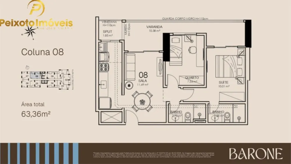 Apartamento, 2 quartos, 63 m² - Foto 1