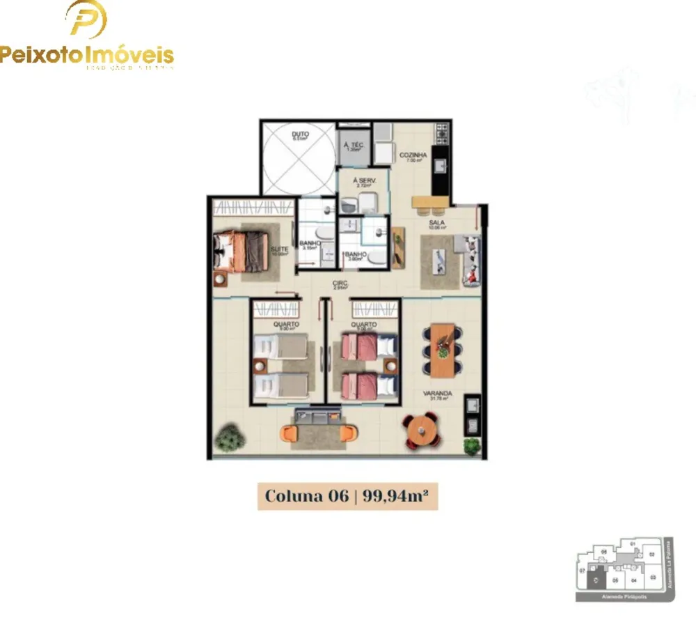 Apartamento, 3 quartos, 100 m² - Foto 1