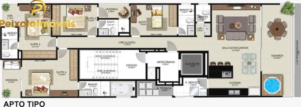 Apartamento, 4 quartos, 161 m² - Foto 1